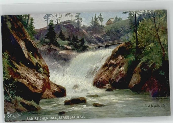 Bad Reichenhall Staubbachfall KünstlerCarl Schultze x 1