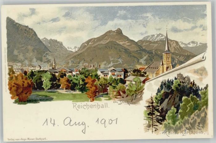 Bad Reichenhall Ruine Karlstein ungelaufen ca. 1900