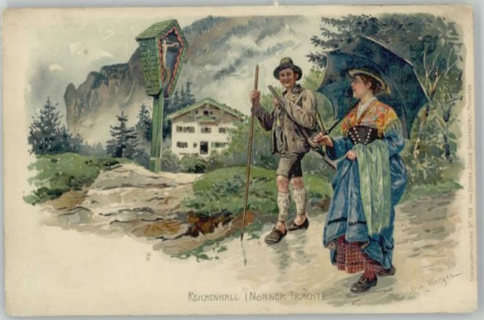 Bad Reichenhall Nonner Tracht ungelaufen ca. 1900