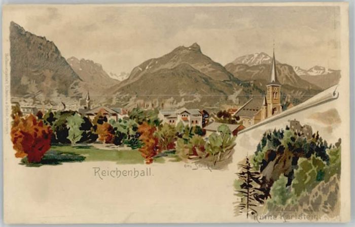 Bad Reichenhall Ruine Karlstein ungelaufen ca. 1900
