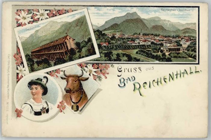 Bad Reichenhall Gradierhaus Tracht ungelaufen ca. 1900
