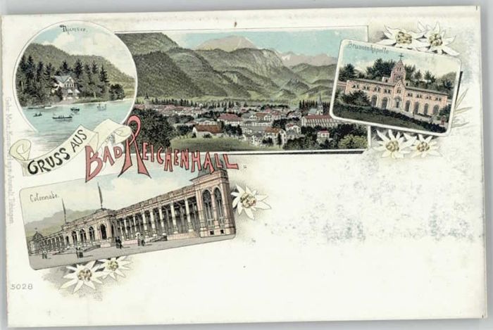 Bad Reichenhall Thumsee Kolonnaden ungelaufen ca. 1900