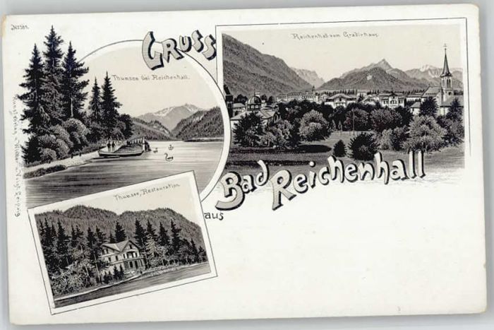 Bad Reichenhall Thumsee Restaurant ungelaufen ca. 1900