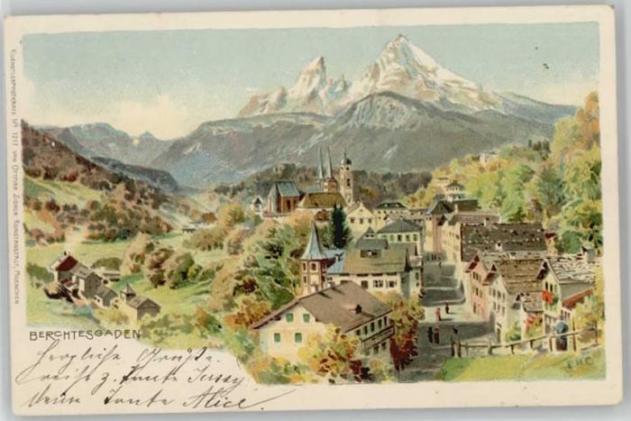 Berchtesgaden Künstlerkarte x 1901