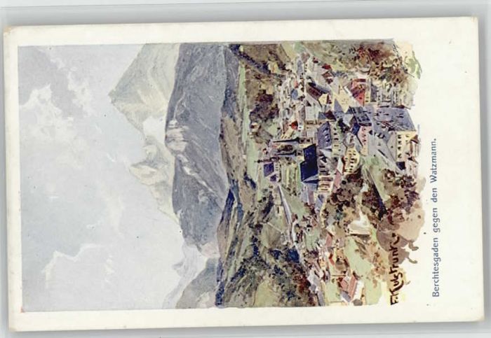 Berchtesgaden Watzmann Künstlerkarte o 1906