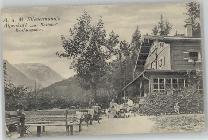 Berchtesgaden Cafe Rostalm ungelaufen ca. 1910