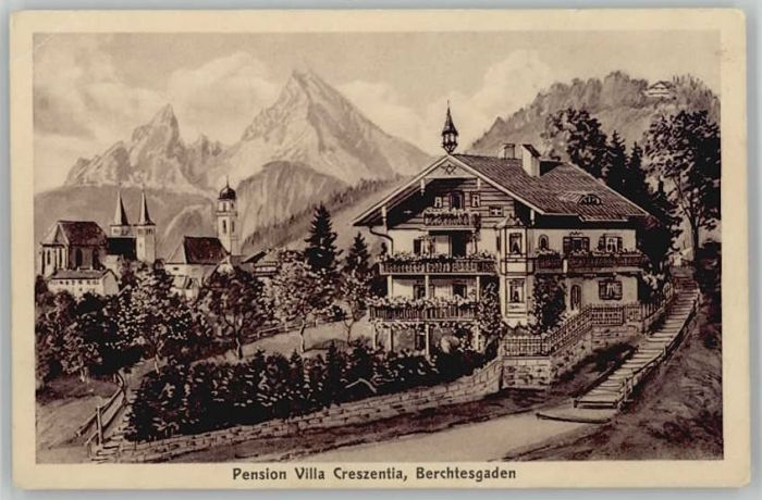 Berchtesgaden Pension Creszentia ungelaufen ca. 1920