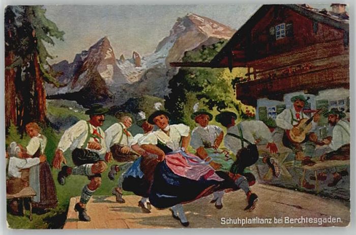 BERCHTESGADEN Bayern Schuhplattlplatz ungelaufen ca. 1920