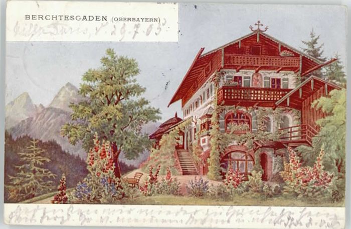 Berchtesgaden Kuenstlerkarte x 1905