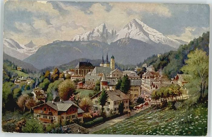 BERCHTESGADEN Bayern KuenstlerH. Treiber ungelaufen ca. 1920