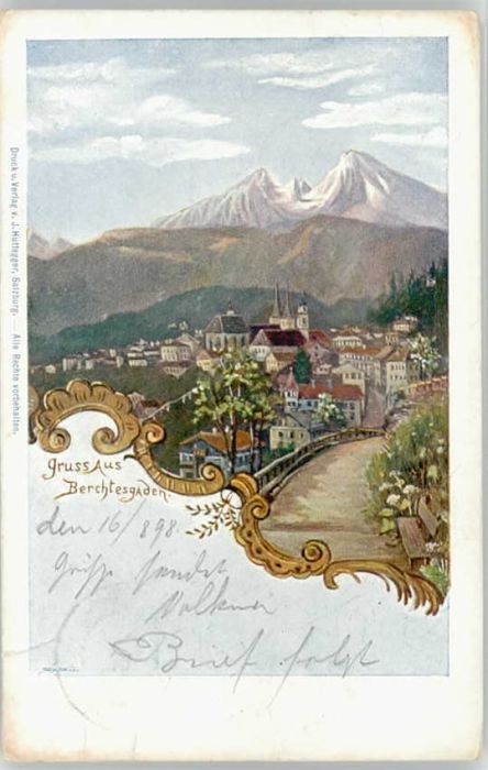 Berchtesgaden Künstlerkarte x 1898