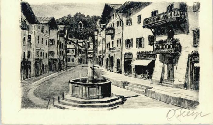 BERCHTESGADEN Bayern Marktplatz ungelaufen ca. 1920