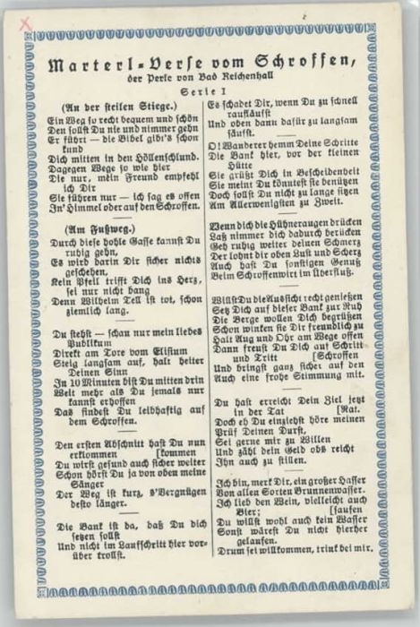 Bad Reichenhall Gedicht ungelaufen ca. 1920