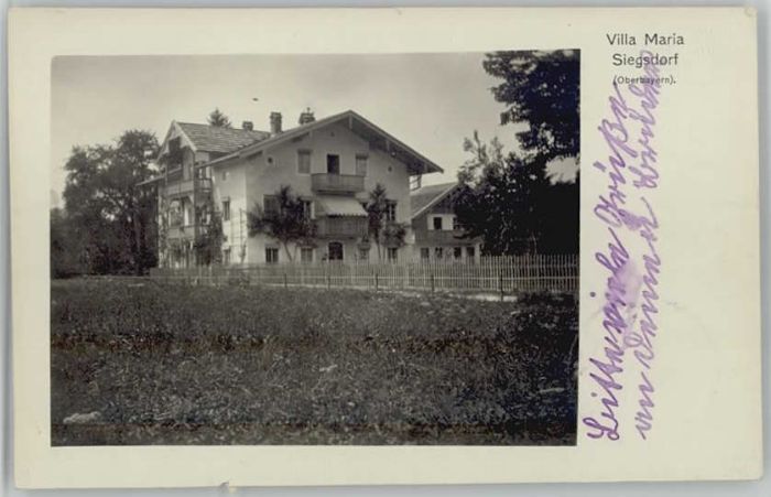 Siegsdorf Oberbayern Villa Maria x 1909