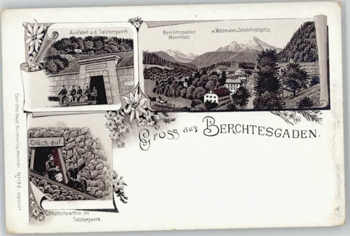 Berchtesgaden Salzbergwerk ungelaufen ca. 1900