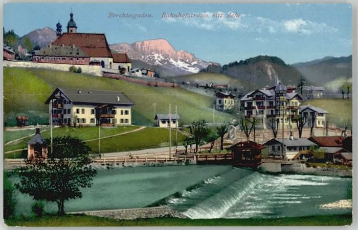 Berchtesgaden Bahnhofstrasse ungelaufen ca. 1910