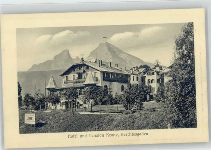 Berchtesgaden Hotel Krone ungelaufen ca. 1920