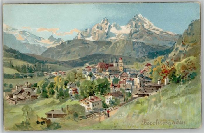 Berchtesgaden Künstlerkarte ungelaufen ca. 1900