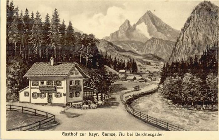Au Berchtesgaden Gasthof zur bayrischen Gemse Kuenstlerk