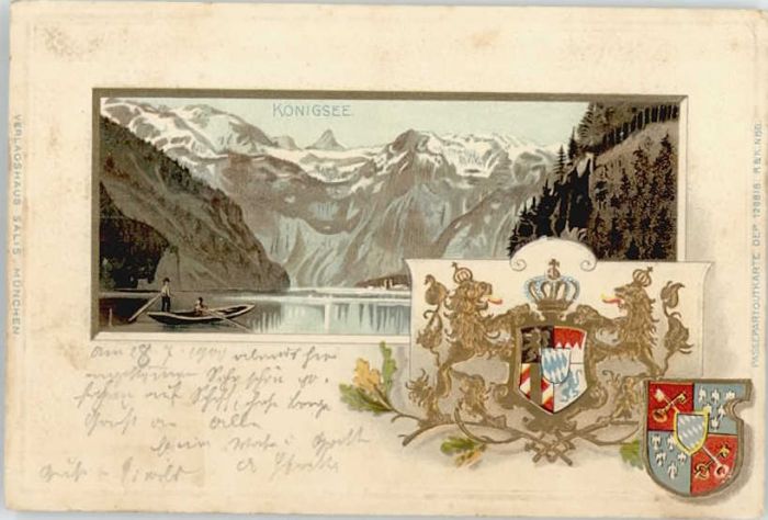 Koenigssee erchtesgaden Prägedruck x 1900