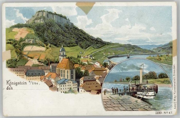 Koenigstein Saechsische Schweiz ngelaufen ca. 1900