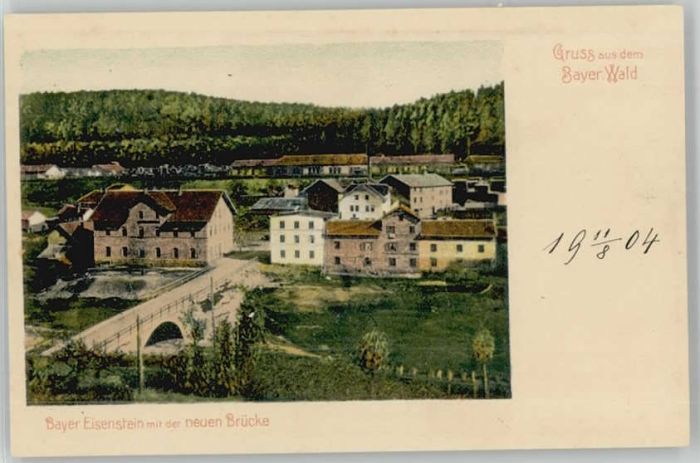 Bayerisch Eisenstein Bruecke ungelaufen ca. 1900