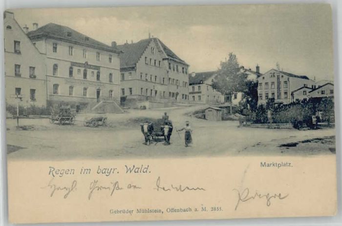 Regen Marktplatz ungelaufen ca. 1900