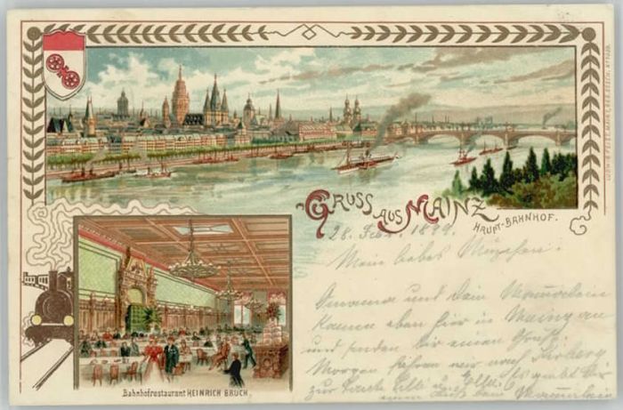 Mainz Rhein Mainz Bahnhof x 1899