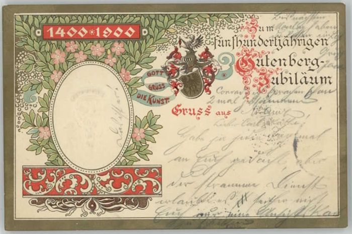 Mainz Rhein Mainz Gutenbergjubilaeum Praegedruck x