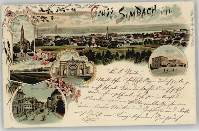 Simbach Inn Bahnhof Innbrücke x 1902