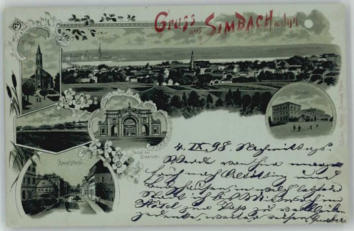 Simbach Inn Bahnhof Innbrücke x 1898