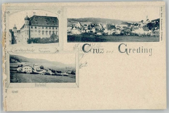 Greding Bahnhof ungelaufen ca. 1900