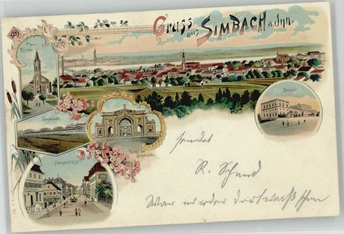 Simbach Inn Bahnhof Innbrücke  x 1905