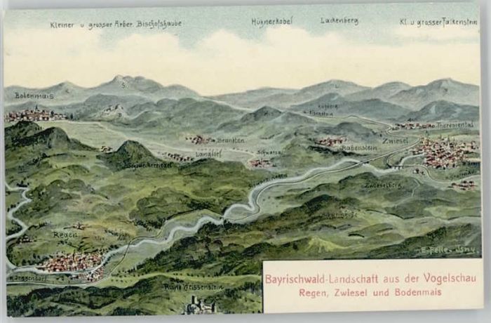 Bodenmais Fliegeraufnahme ungelaufen ca. 1920