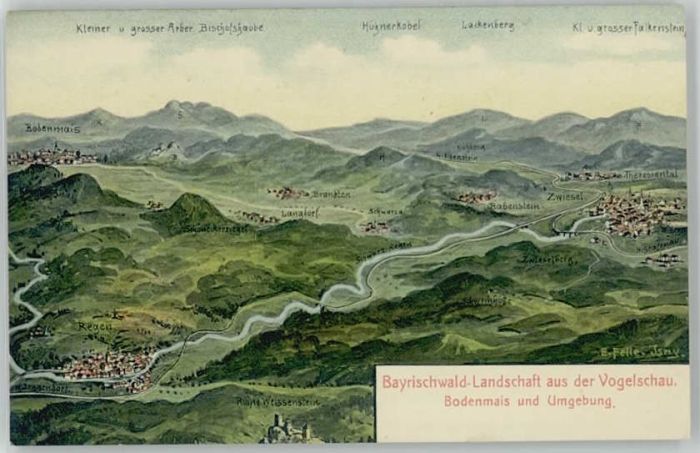 Bodenmais Fliegeraufnahme ungelaufen ca. 1920