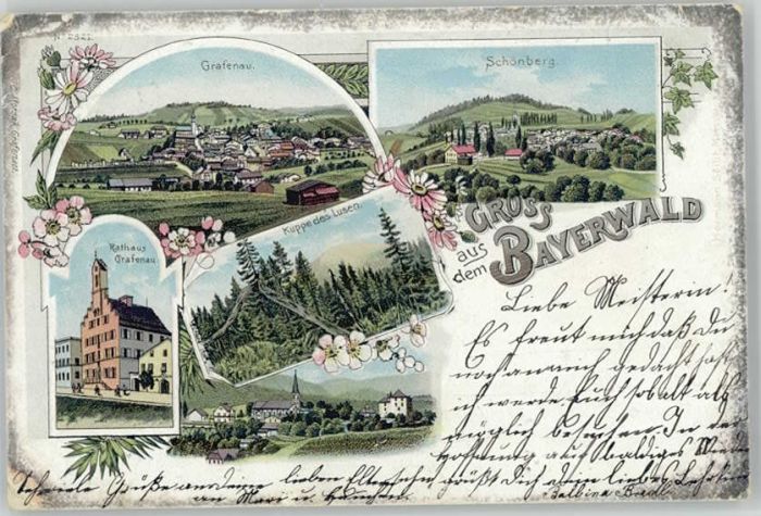 Grafenau Niederbayern Schönberg Rathaus  x 1900