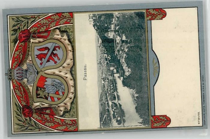 Passau Wappen ungelaufen ca. 1900