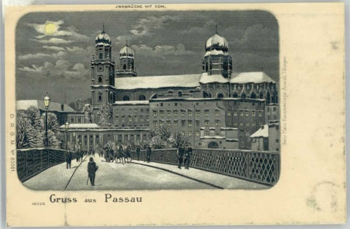 Passau Innbruecke Dom ungelaufen ca. 1900