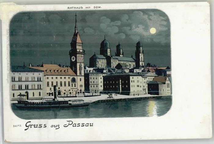 Passau Rathaus Dom ungelaufen ca. 1900