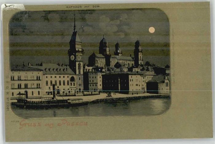 Passau Rathaus Dom ungelaufen ca. 1900
