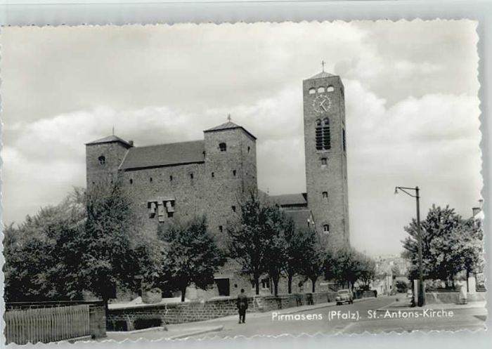 Pirmasens St. Antons-Kirche ungelaufen ca. 1955