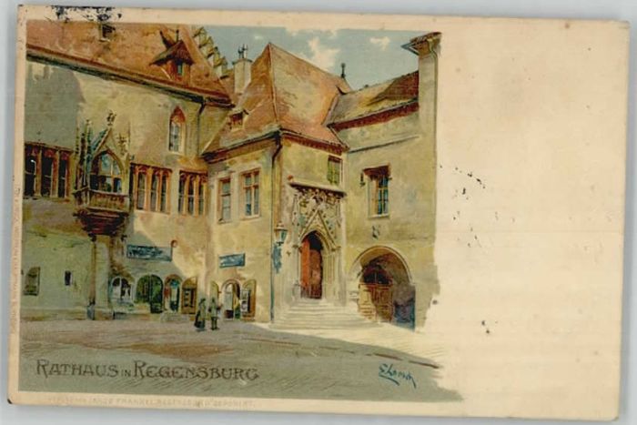 Regensburg Rathaus Kuenstlerkarte x 1906