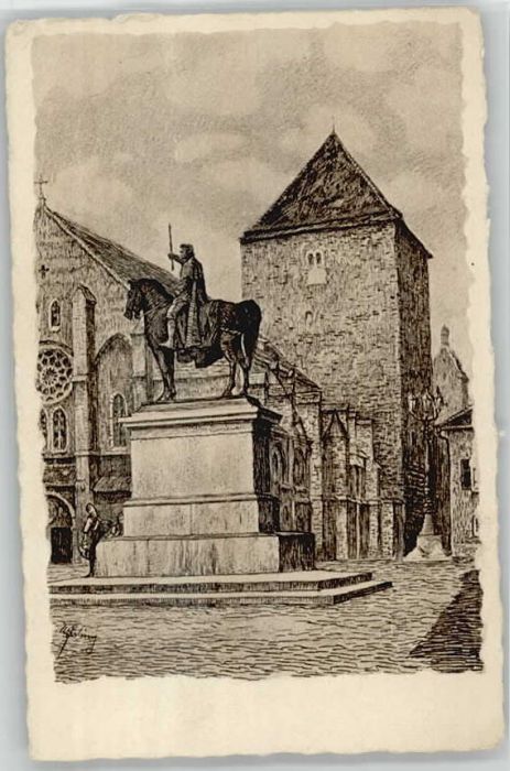 REGENSBURG Bayern Denkmal Koenig Ludwig Ulrichs Kirche  ungelaufen ca. 1930