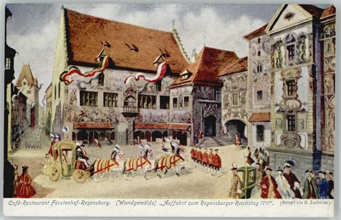 Regensburg Cafe Restaurant Fürstenhof ungelaufen c