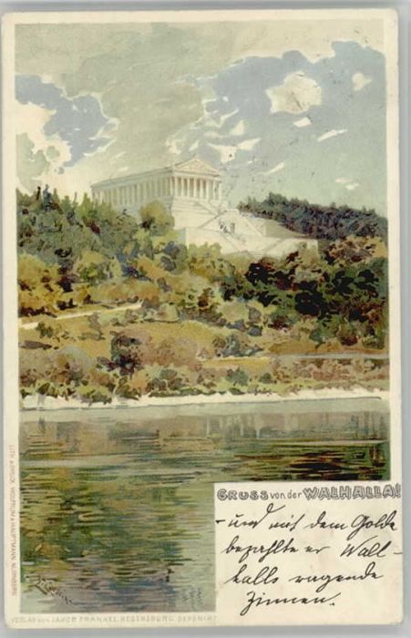 Regensburg Walhalla Künstlerkarte x 1899