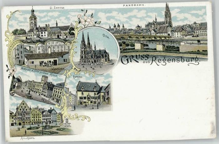 Regensburg St. Emmeran Haideplatz Rathaus ungelau