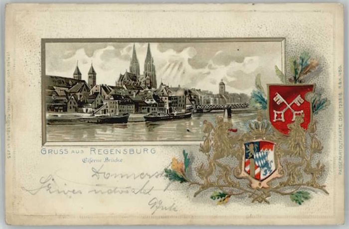 Regensburg Eiserne Bruecke x 1902