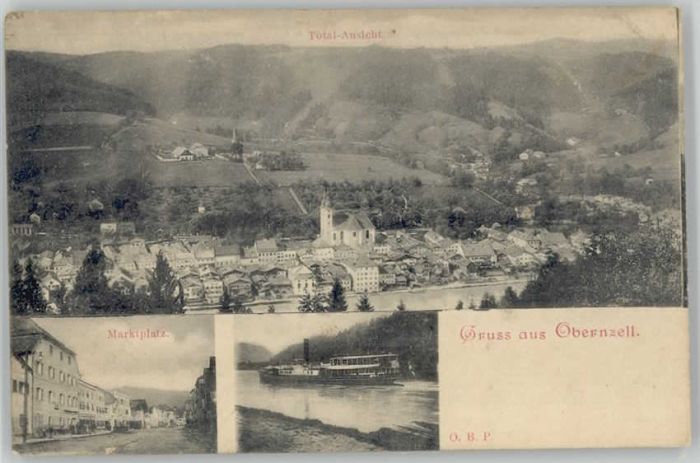 Obernzell Marktplatz ungelaufen ca. 1900