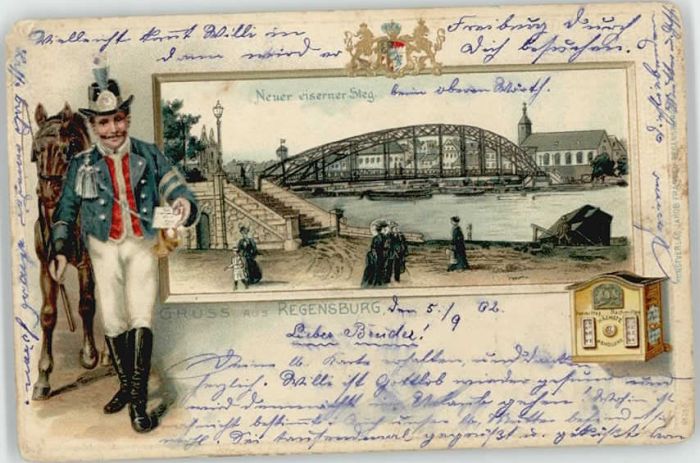 Regensburg Eiserner Steg x 1902