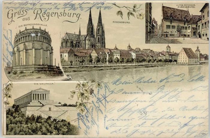 Regensburg Rathaus Walhalla Befreiungshalle x 1896